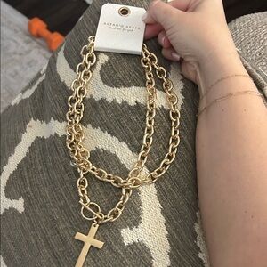 Altar'd State Gold Chain Cross Necklace